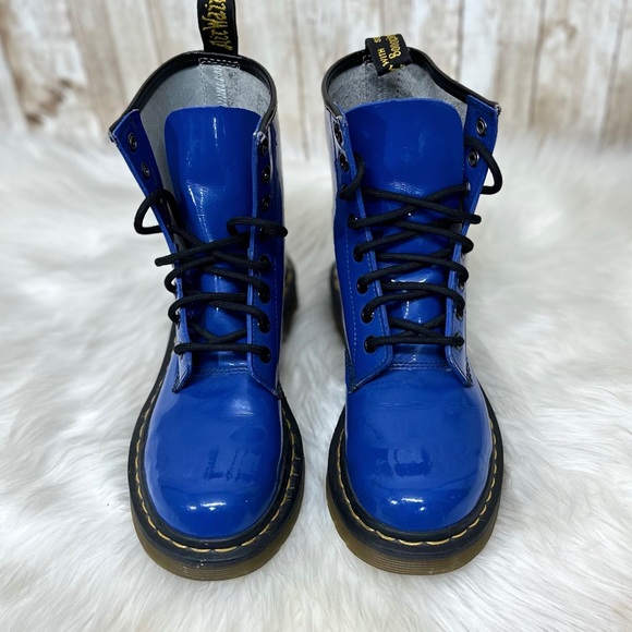 Dr. Martens Patent Leather 1460 Colbalt Blue Boots [S3121] - Picture 4 of 10